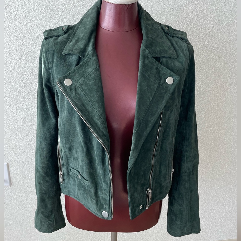SL8 Green Suede Bikers Jacket